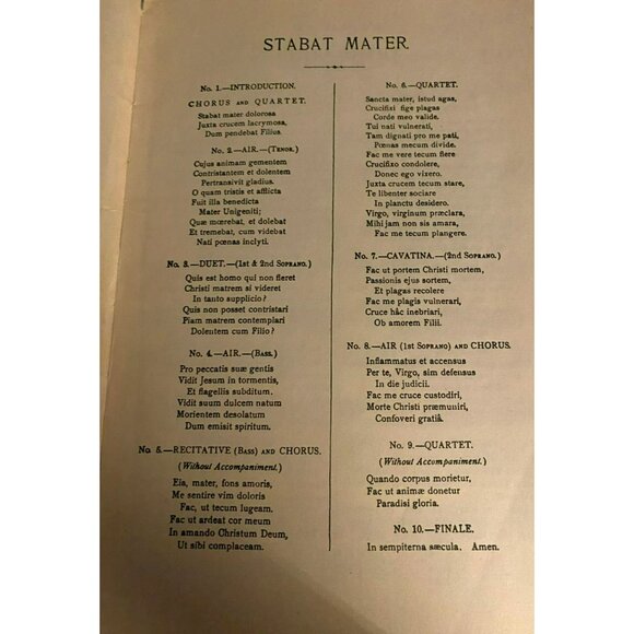 Vintage STABAT MATER By Gioacchino Rossini For Soli & Chorus With Piano Accompan - Picture 3 of 6